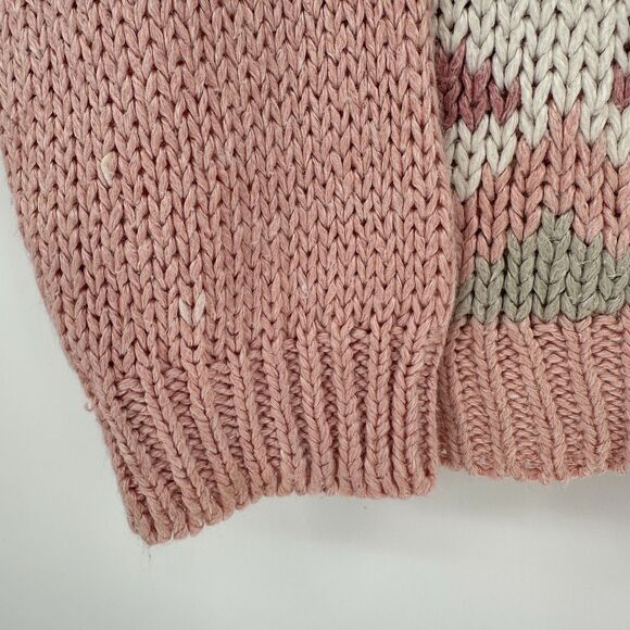 Vintage Currants Womens Knit Sweater Size L Pink Hand Loomed Fair Isle Icelandic - Picture 8 of 8